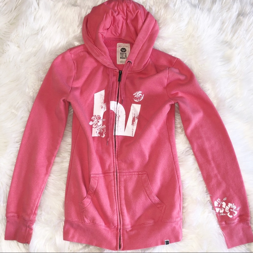 ROXY Coral Hawaii Zip Up Hoodie
